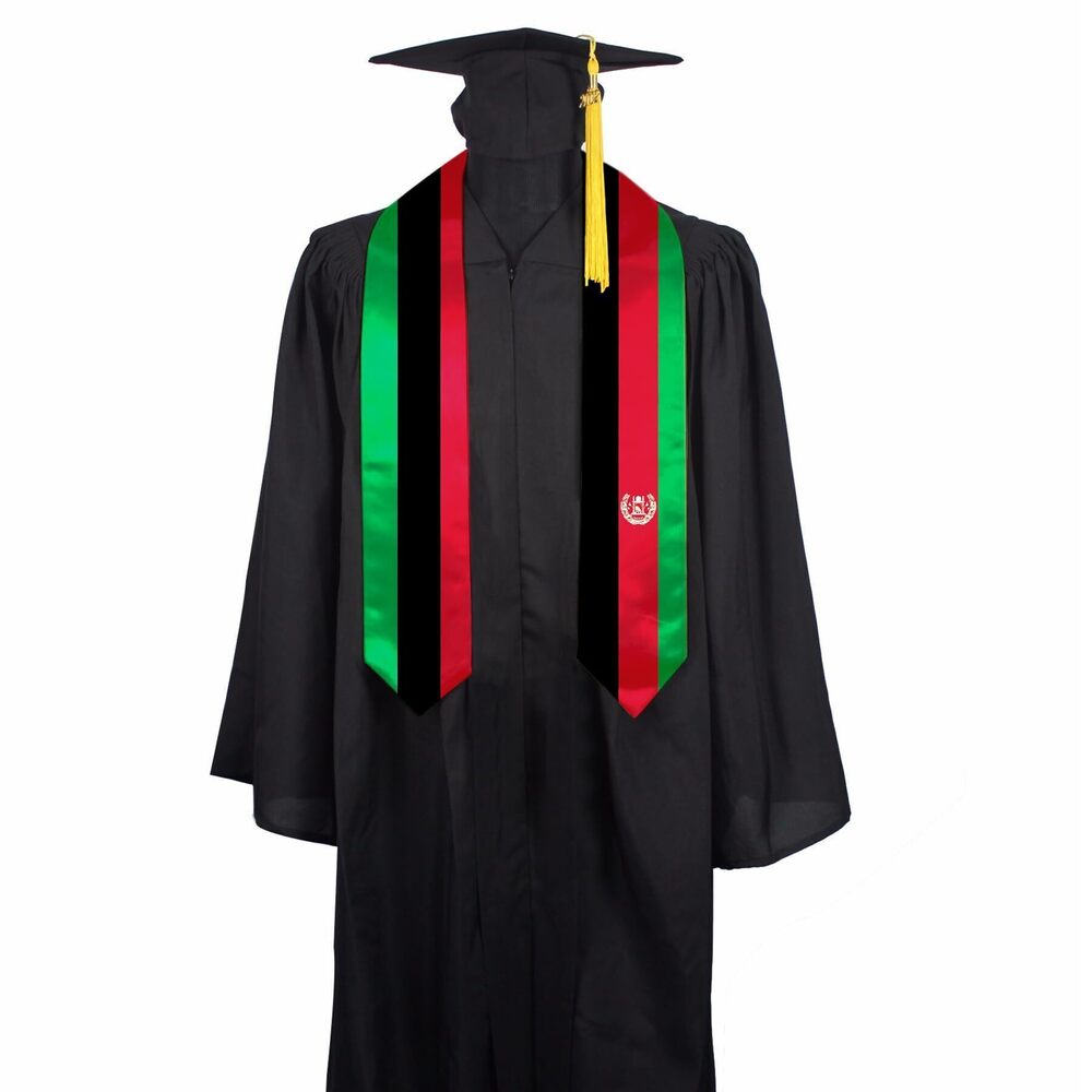 6592 Afghanistan Flag Graduation Stole Sash, Afghanistan Flag Graduation